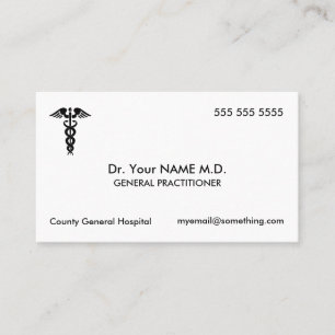Doctor Caduceus White Visitekaartje
