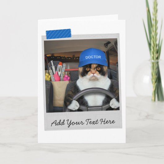 Doctor Calico Cat Funny Card Kaart (Voorkant)