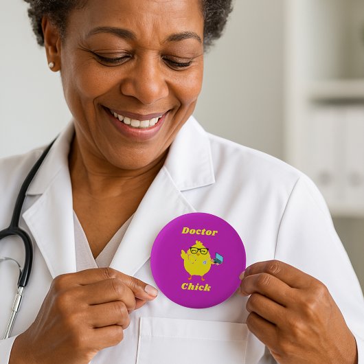 Doctor Chick Easter Button - Grappig Medisch