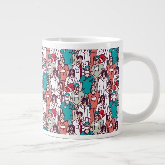 Doctor & chirurg Patroon Extra Grote Beker (Rechts)