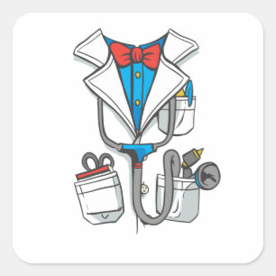Doctor Coat Vierkante Sticker