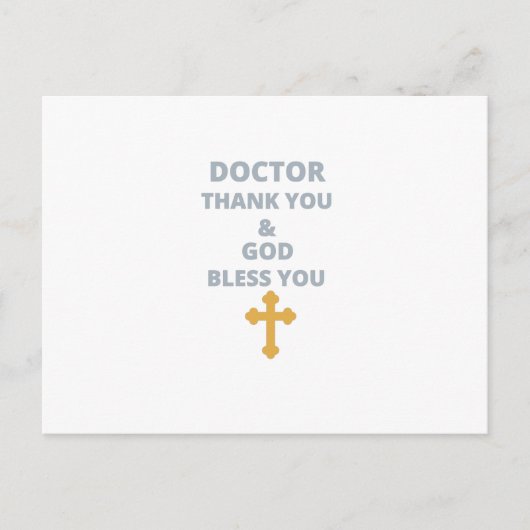 DOCTOR DANK U EN GOD BLESS U BRIEFKAART (Voorkant)