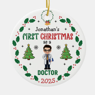 Doctor Eerste Kerstdag Gepersonaliseerde Ronde Keramisch Ornament