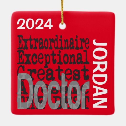 Doctor Extraordinaire CUSTOM Keramisch Ornament (Achterkant)