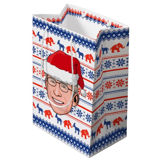 Doctor Fauci Kerstmis Medium Cadeauzakje (Achterkant Gekanteld)