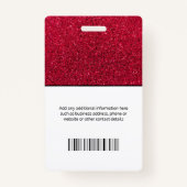 Doctor Foto Logo Typografie Barcode Rode naam ID Badge (Achterkant)