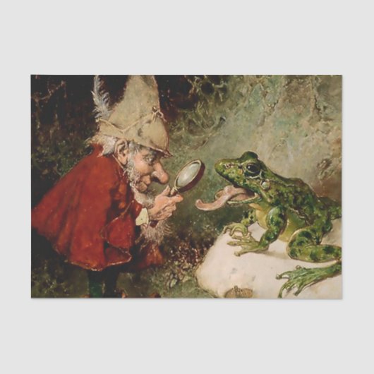 "Doctor Gnome Inspects Frog Tongue" door Heinrich  Tissuepapier (Voorkant)