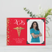 Doctor Gold Afstuderen koninklijk rood Kaart (Staand voorkant)