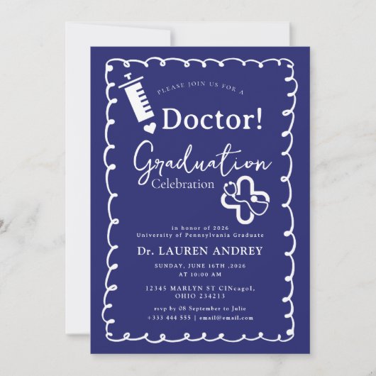 Doctor Graduation Party Invitation (Devant)