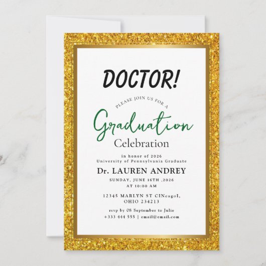 Doctor Graduation Party Invitation (Devant)