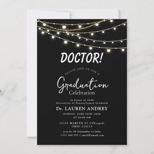 Doctor Graduation Party Invitation (Devant)