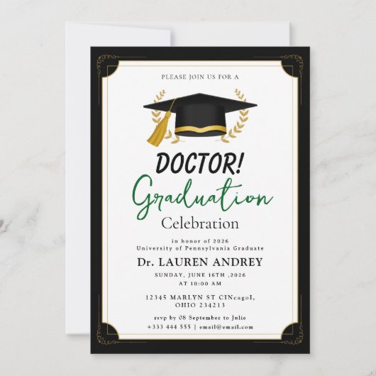 Doctor Graduation Party Invitation (Devant)