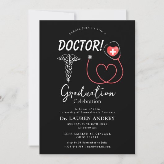 Doctor Graduation Party Invitation (Devant)