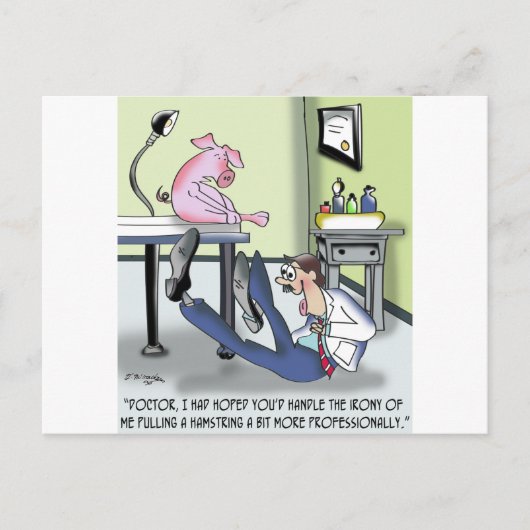 Doctor Handles Pulled Hamstring onprofessioneel Briefkaart (Voorkant)