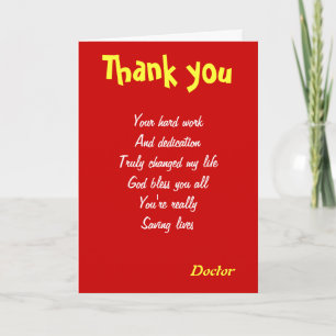 Doctor hard word bedankkaart