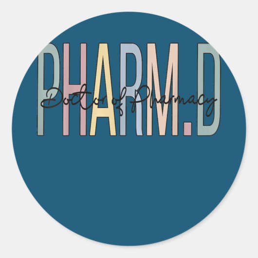 Doctor in de farmacie Boho PharmD Ronde Sticker (Voorkant)