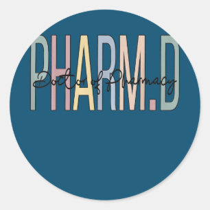 Doctor in de farmacie Boho PharmD Ronde Sticker