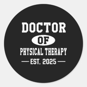 Doctor in de fysiotherapie EST 2025 DPT Afstuderen Ronde Sticker