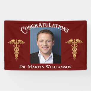 Doctor in de Medische School Ziektesterend Rood Af Spandoek