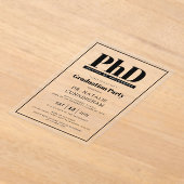 Doctor in de wijsbegeerte Doctoraal Afstuderen Acryl Uitnodigingen (Laagn)