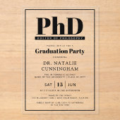 Doctor in de wijsbegeerte Doctoraal Afstuderen Acryl Uitnodigingen (Voorkant)