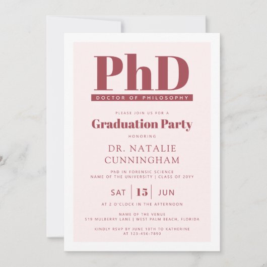 Doctor in de wijsbegeerte Doctoraal Afstuderen Kaart (Voorkant)