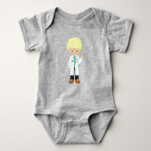 Doctor, lab Coat, Medicine, Cute Boy, blond haar Romper