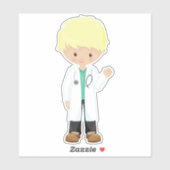 Doctor, lab Coat, Medicine, Cute Boy, blond haar Sticker (Vel)