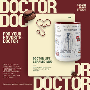 Doctor Life tweekleurige keramische Mok