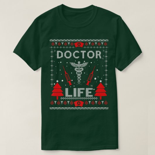 Doctor Life Ugly kerstSweaters Matching Group T-shirt (Design voorkant)