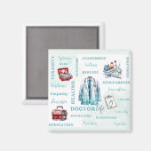 Doctor Life Vierkante magneet (Voorkant / Achterkant)