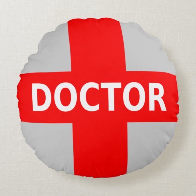 Doctor Logo Rond Kussen (Voorkant)