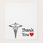 Doctor Medical Heart Zuster Zenuwen Dank u wel Visitekaartjes (Buitenkant ongevouwen)