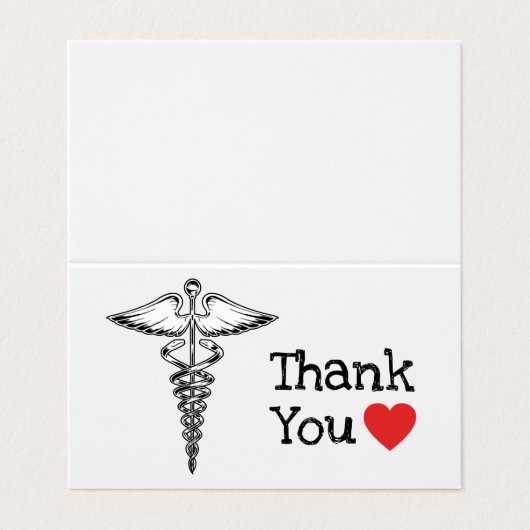 Doctor Medical Heart Zuster Zenuwen Dank u wel Visitekaartjes (Buitenkant ongevouwen)