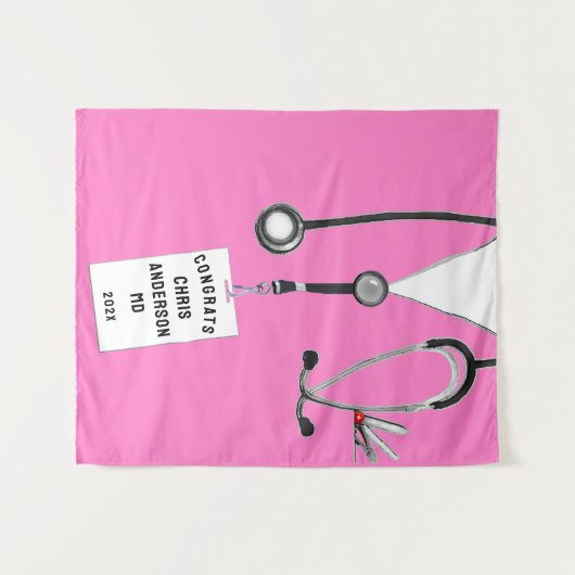 Doctor Medical School Afstuderen Banner Tapestry Wandkleed (Voorkant (horizontaal))