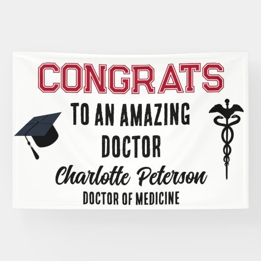 Doctor Medical School Congrats Afstuderen Spandoek (Horizontaal)