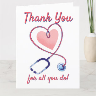 Doctor Medisch Hart Stethoscoop Verpleegkundige Bedankkaart