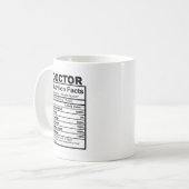 Doctor Nutritional Fact Mok Funny Mug (Voorkant links)