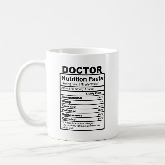 Doctor Nutritional Fact Mok Funny Mug (Links)