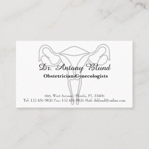 Doctor Obstetricius OBGYN Elegant Uterus Cervix Visitekaartje