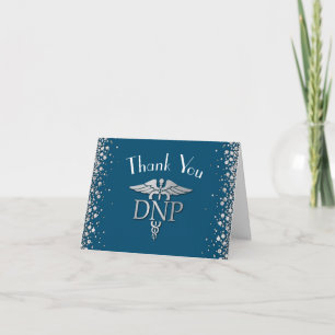 Doctor of Nursing Practice Afstuderen Blauw Zilver Bedankkaart