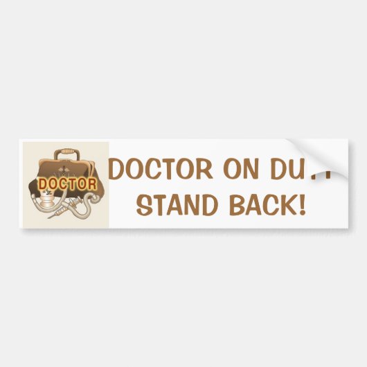 Doctor On Duty Stand Back custom name Bumpersticker (Voorkant)
