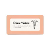 Doctor Peach en Cream Schattige adreslabel Etiket (Voorkant)