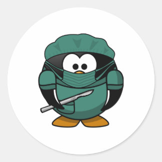 Doctor Penguin Ronde Sticker