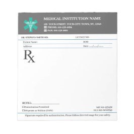 Doctor Prescription Medical RX Pad – Charcoal Grey Notitieblok