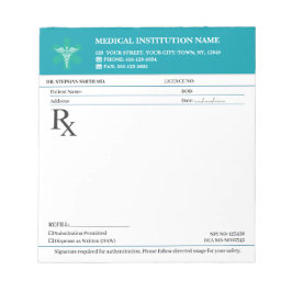 Doctor Prescription Medical RX Pad – Medical Teal Notitieblok