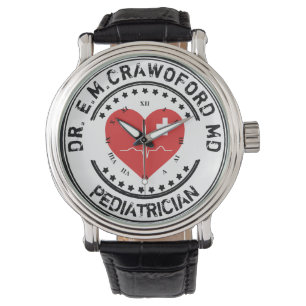 Doctor Rubber Stamp Heart ECG met Jouw naam Horloge