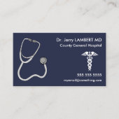 Doctor Stethoscoop Blue Visitekaartje (Voorkant)