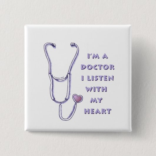 Doctor Stethoscoope custom name Pin Vierkante Button 5,1 Cm (Voorkant)