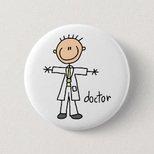Doctor Stick Figuur Ronde Button 5,7 Cm
